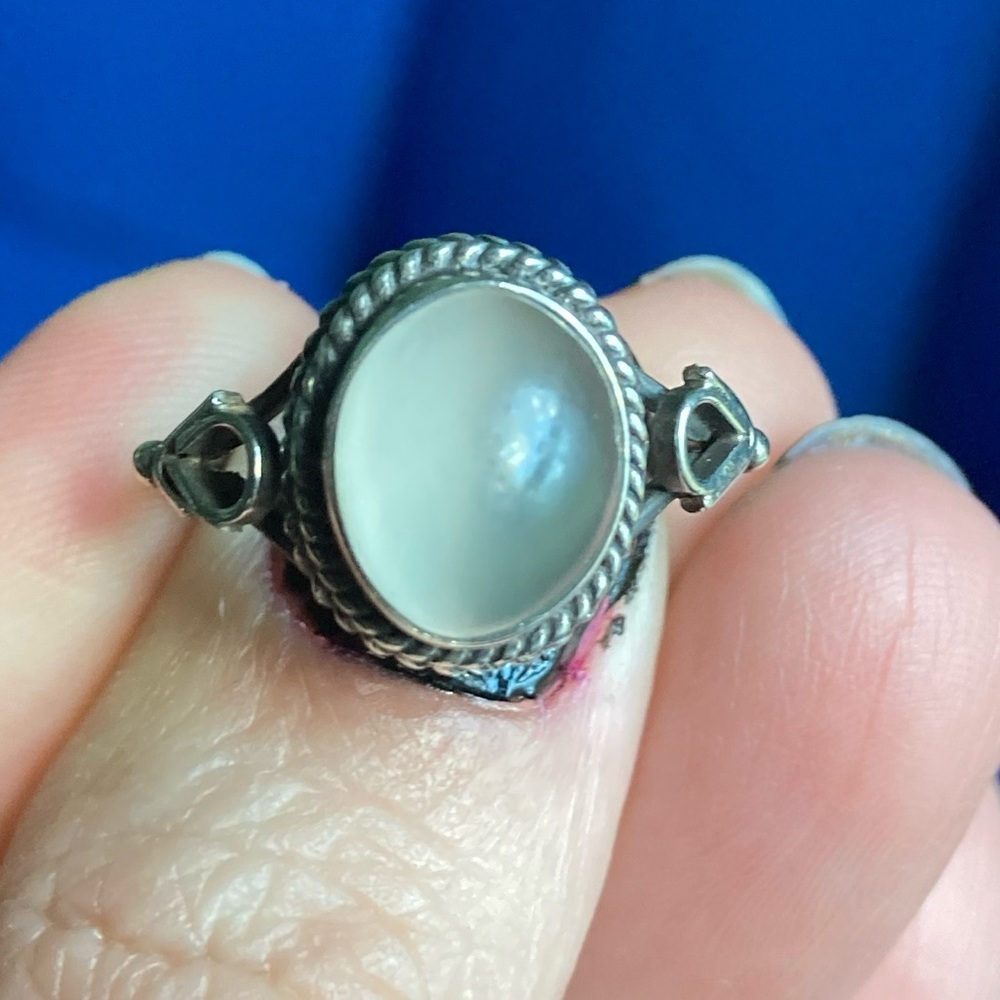 Vintage 90s Whimsigoth Bohemian Sterling Silver Ring sz 7